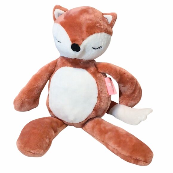 2021 Max Studio Max Kids Orange Sleeping Fox Stuffed Plush Toy 17" - Picture 2 of 6